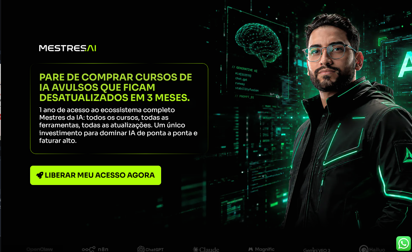 Print do site Mestres AI