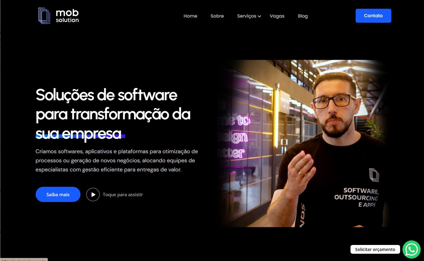 Print do site Mob Solution