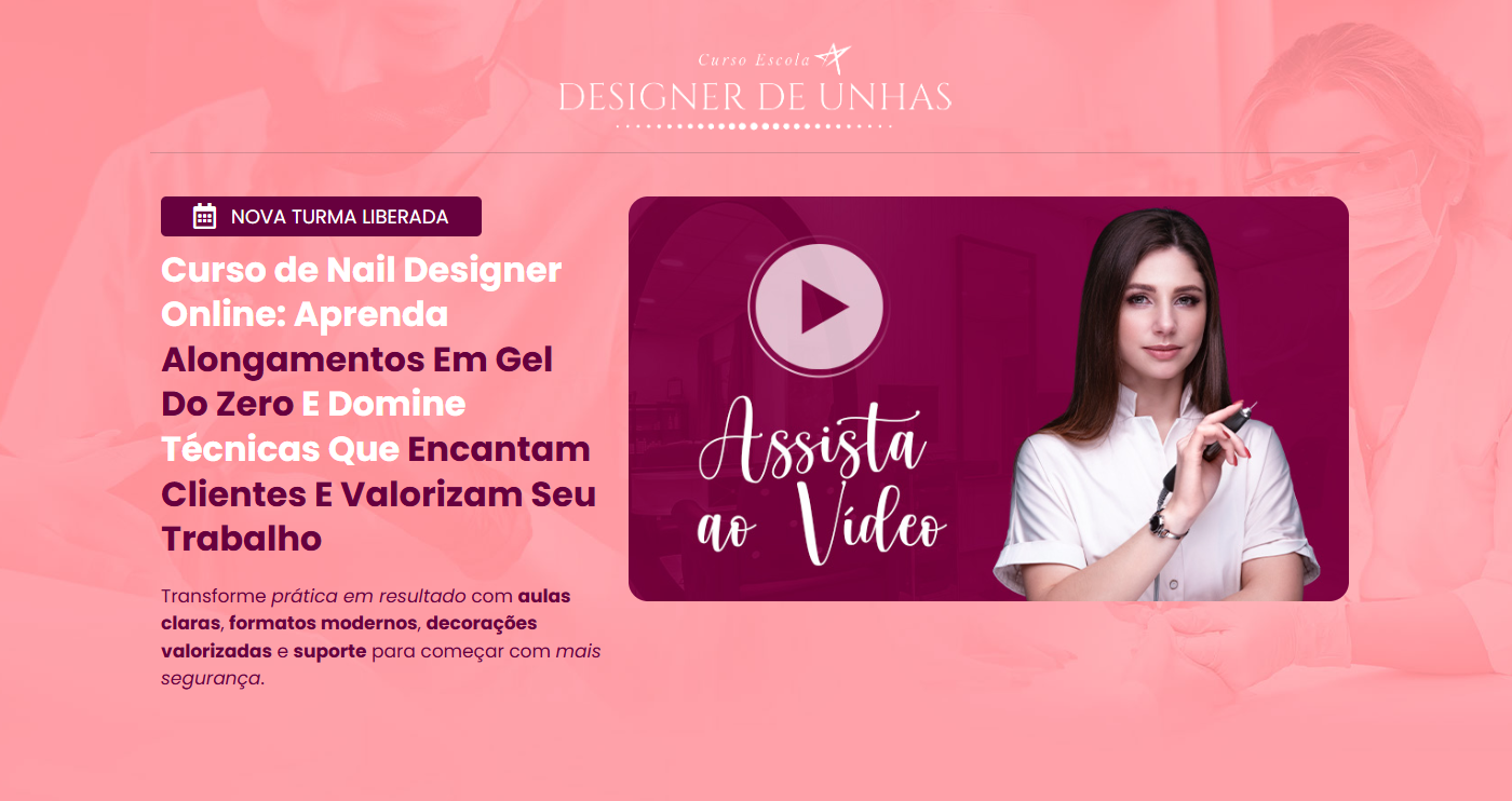 Print do site Escola Design de Unhas